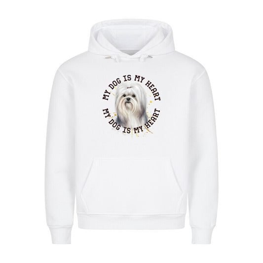Premium Hoodie "Malteser HEART 2" Weiß – hunde-shirt.de