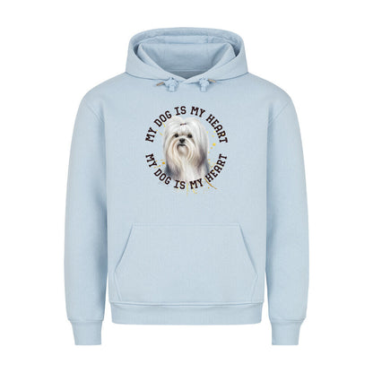 Premium Hoodie "Malteser HEART 2" Babyblau – hunde-shirt.de