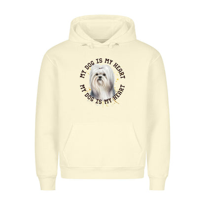 Premium Hoodie "Malteser HEART 2" Beige – hunde-shirt.de