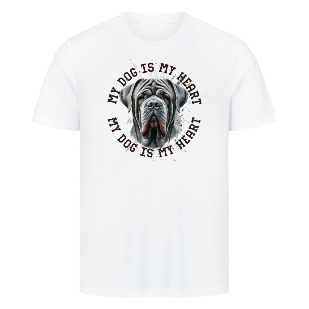 Premium T-Shirt "Mastino Napoletano HEART" Weiß – hunde-shirt.de