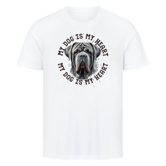 Premium T-Shirt "Mastino Napoletano HEART" Weiß – hunde-shirt.de