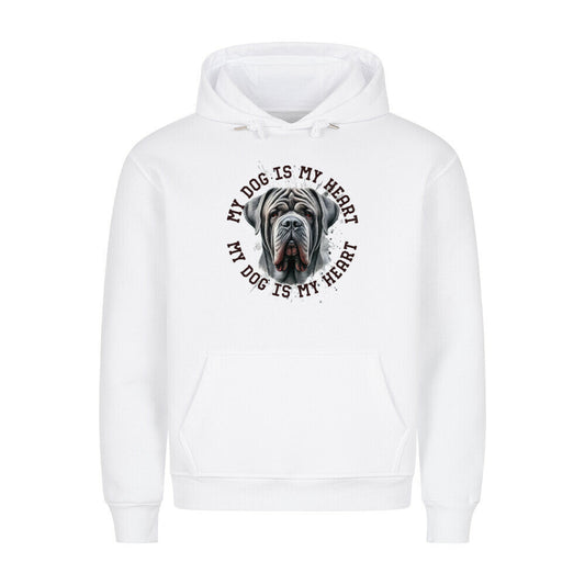 Premium Hoodie "Mastino Napoletano HEART" Weiß – hunde-shirt.de