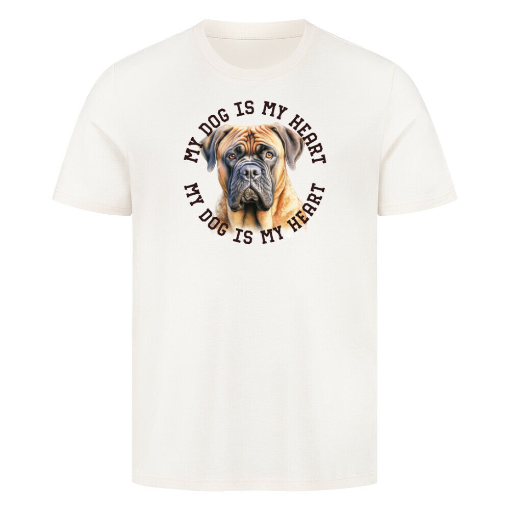Premium T-Shirt "Bullmastiff HEART" Natural Raw – hunde-shirt.de