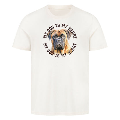 Premium T-Shirt "Bullmastiff HEART" Natural Raw – hunde-shirt.de