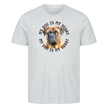 Premium T-Shirt "Bullmastiff HEART" Heather Grey – hunde-shirt.de