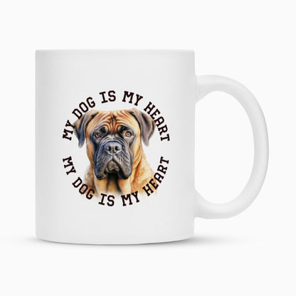 Tasse "Bullmastiff HEART" Weiß – hunde-shirt.de