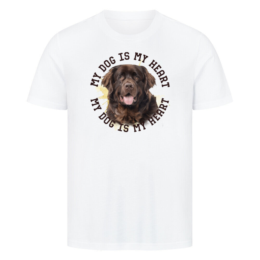 Premium T-Shirt "Neufundländer HEART 2" Weiß – hunde-shirt.de