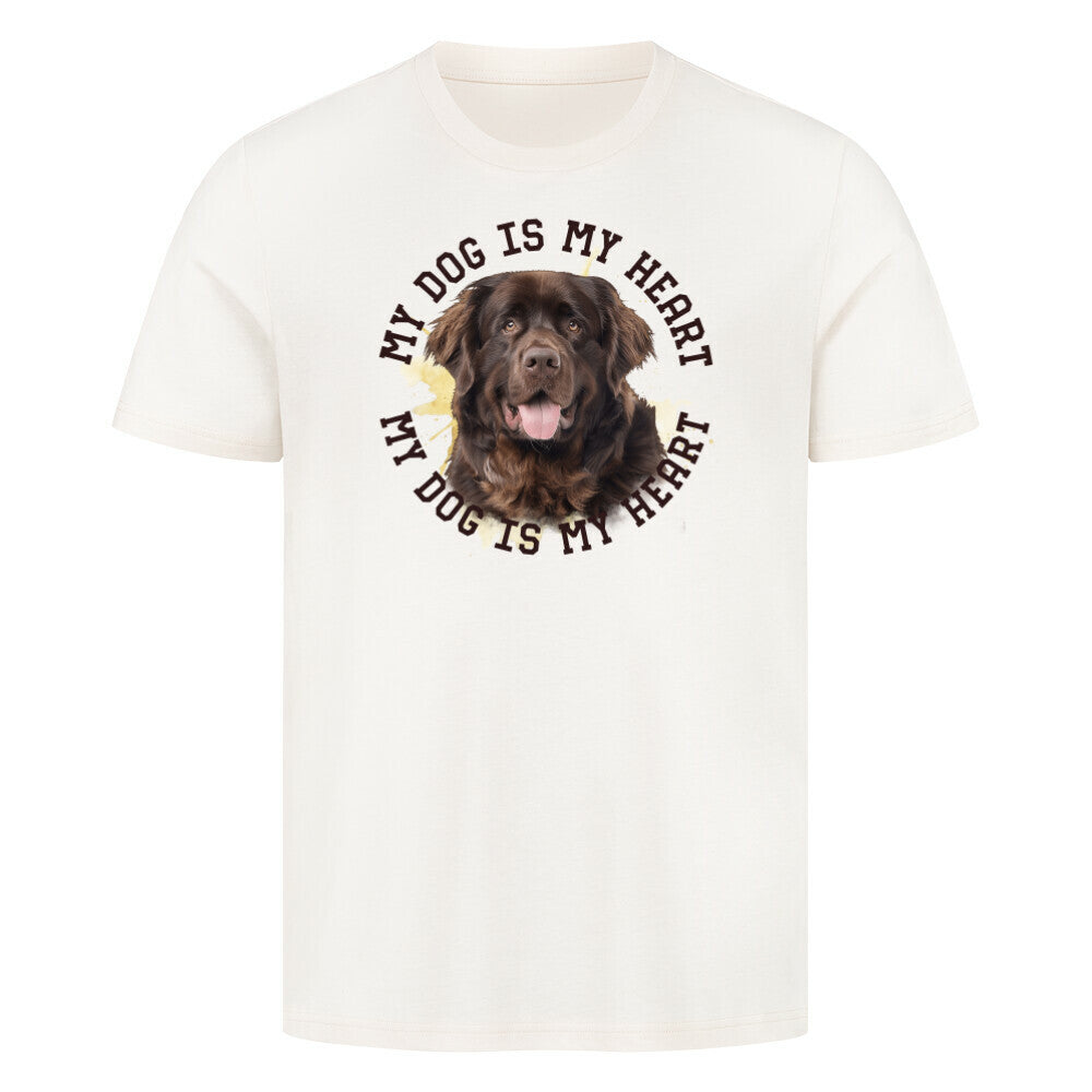 Premium T-Shirt "Neufundländer HEART 2" Natural Raw – hunde-shirt.de