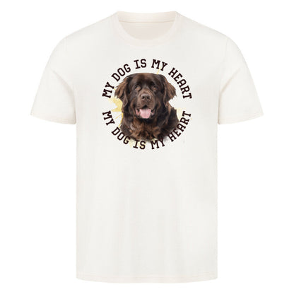 Premium T-Shirt "Neufundländer HEART 2" Natural Raw – hunde-shirt.de