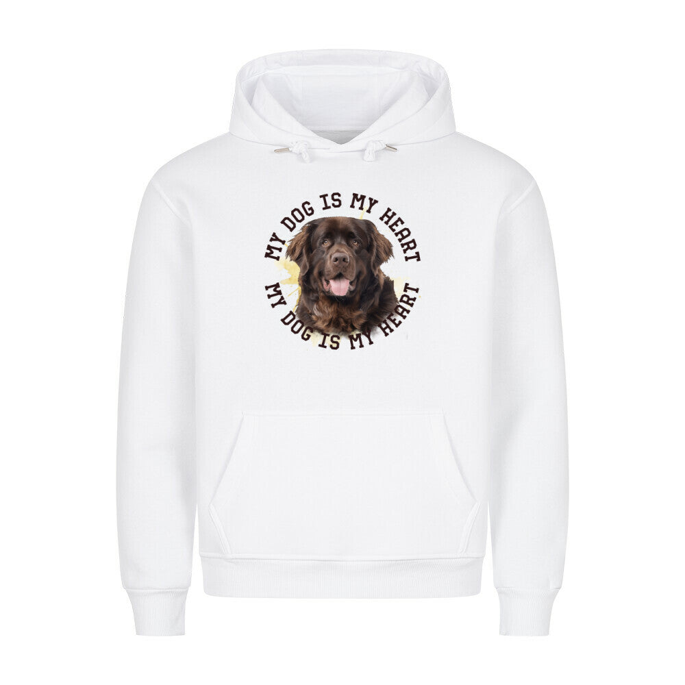 Premium Hoodie "Neufundländer HEART 2" Weiß – hunde-shirt.de