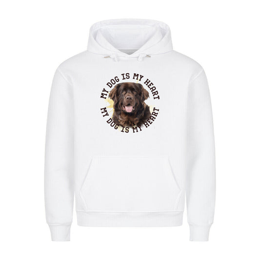 Premium Hoodie "Neufundländer HEART 2" Weiß – hunde-shirt.de