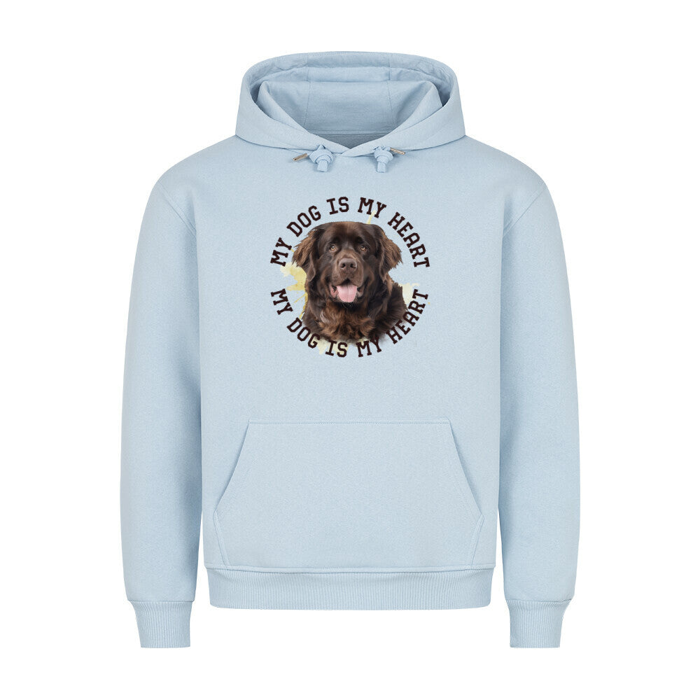 Premium Hoodie "Neufundländer HEART 2" Babyblau – hunde-shirt.de