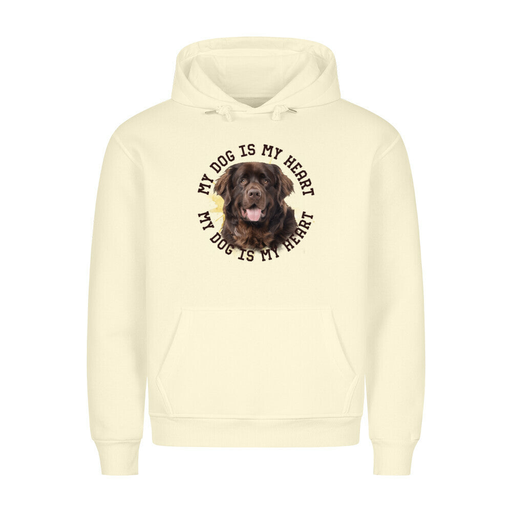 Premium Hoodie "Neufundländer HEART 2" Beige – hunde-shirt.de