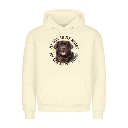 Premium Hoodie "Neufundländer HEART 2" Beige – hunde-shirt.de