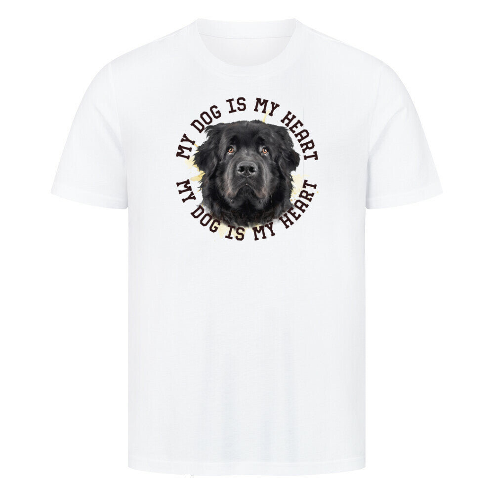Premium T-Shirt "Neufundländer schwarz HEART" Weiß – hunde-shirt.de