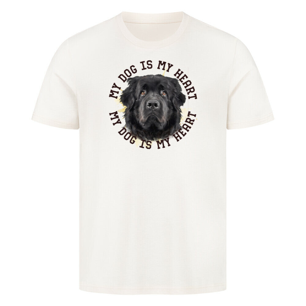 Premium T-Shirt "Neufundländer schwarz HEART" Natural Raw – hunde-shirt.de