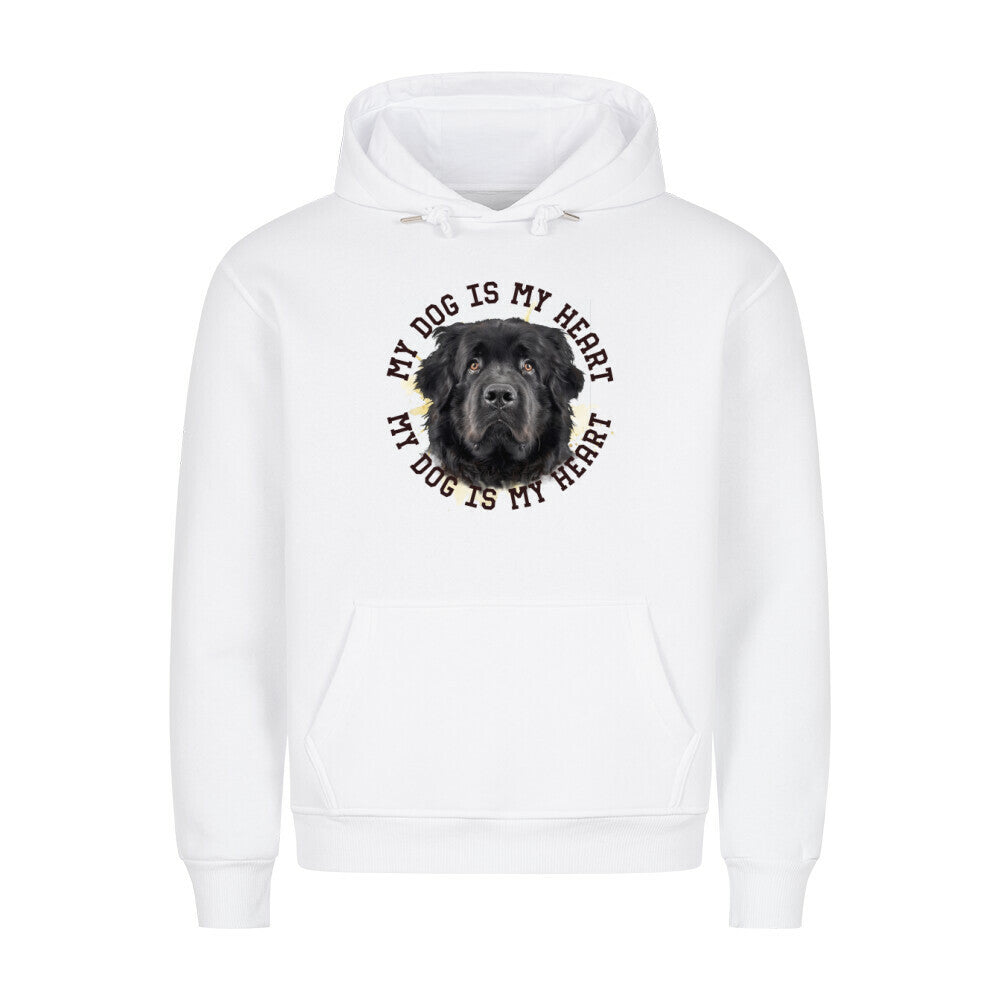 Premium Hoodie "Neufundländer schwarz HEART" Weiß – hunde-shirt.de