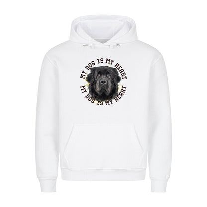 Premium Hoodie "Neufundländer schwarz HEART" Weiß – hunde-shirt.de