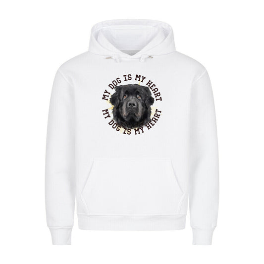Premium Hoodie "Neufundländer schwarz HEART" Weiß – hunde-shirt.de