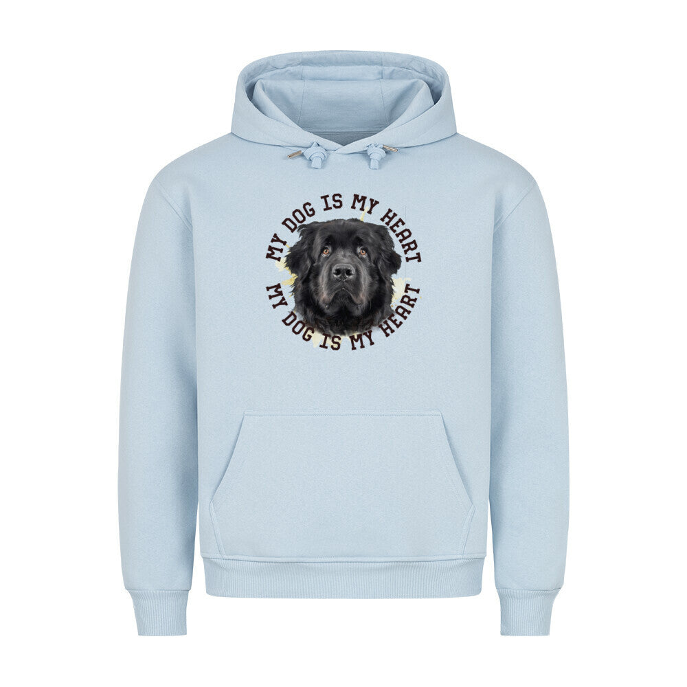 Premium Hoodie "Neufundländer schwarz HEART" Babyblau – hunde-shirt.de