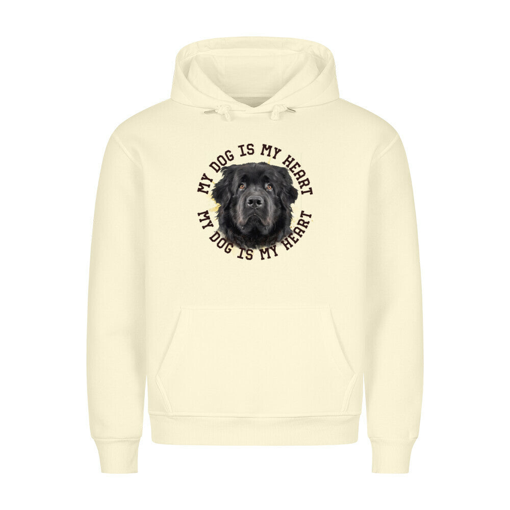 Premium Hoodie "Neufundländer schwarz HEART" Beige – hunde-shirt.de