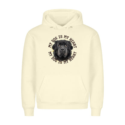 Premium Hoodie "Neufundländer schwarz HEART" Beige – hunde-shirt.de