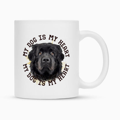 Tasse "Neufundländer schwarz HEART" Weiß – hunde-shirt.de