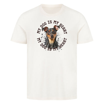Premium T-Shirt "Zwergpinscher HEART" Natural Raw – hunde-shirt.de