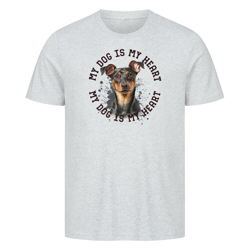 Premium T-Shirt "Zwergpinscher HEART" Heather Grey – hunde-shirt.de