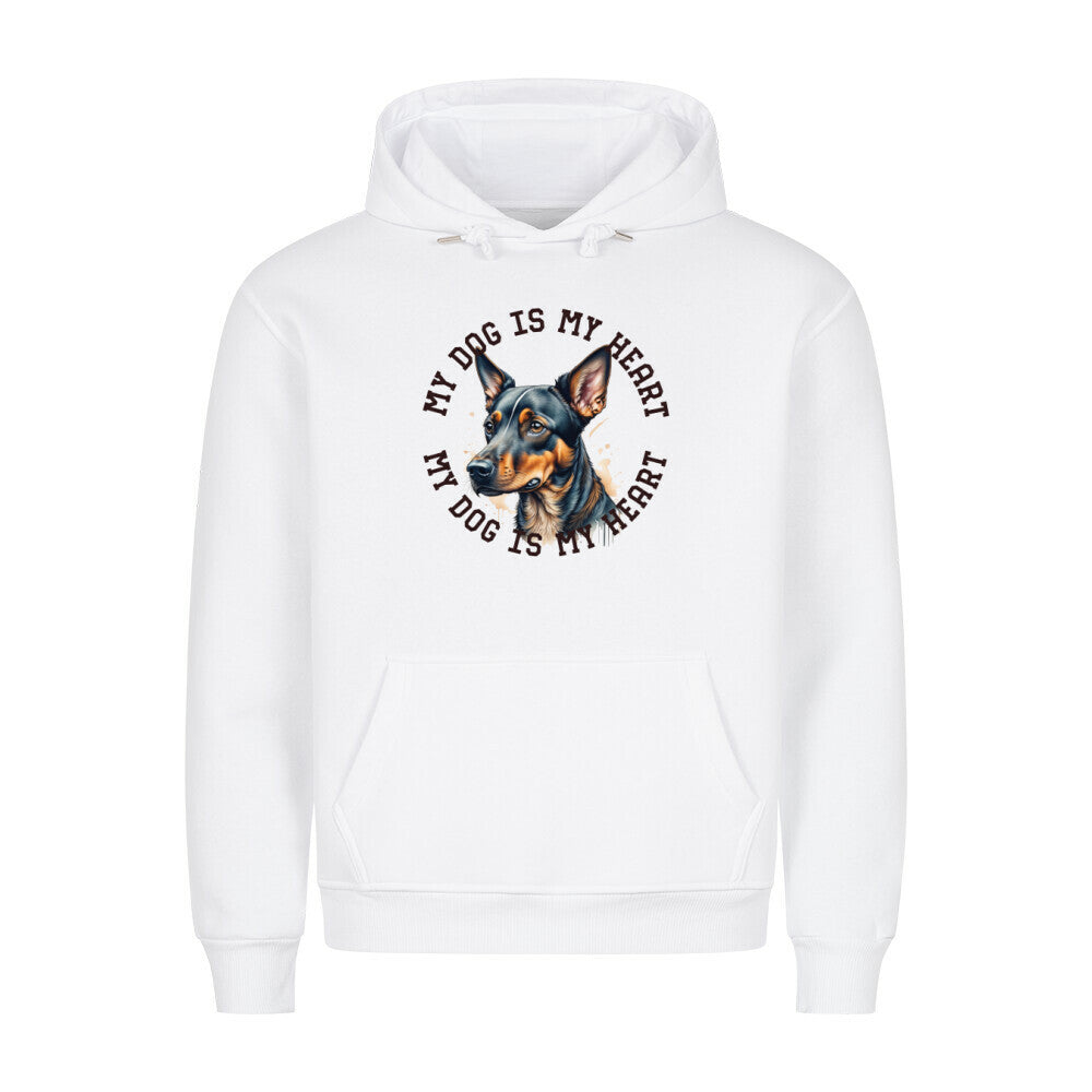 Premium Hoodie "Zwergpinscher HEART 2" Weiß – hunde-shirt.de
