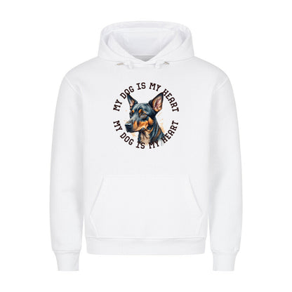 Premium Hoodie "Zwergpinscher HEART 2" Weiß – hunde-shirt.de