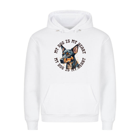 Premium Hoodie "Zwergpinscher HEART 2" Weiß – hunde-shirt.de