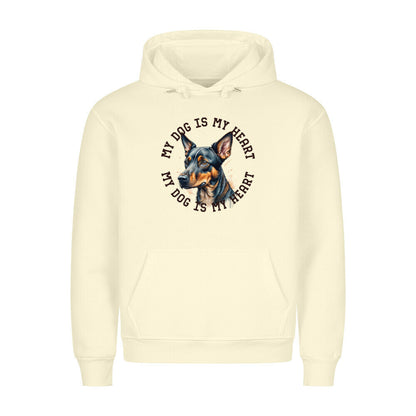 Premium Hoodie "Zwergpinscher HEART 2" Beige – hunde-shirt.de