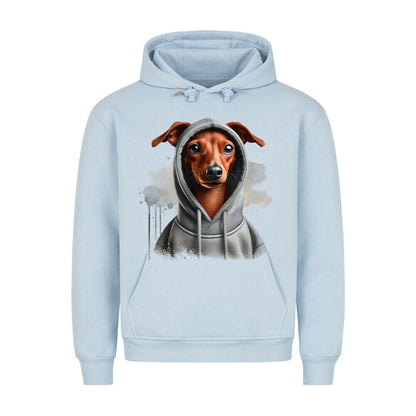 Premium Hoodie "Zwergpinscher Hooded 2" Babyblau – hunde-shirt.de