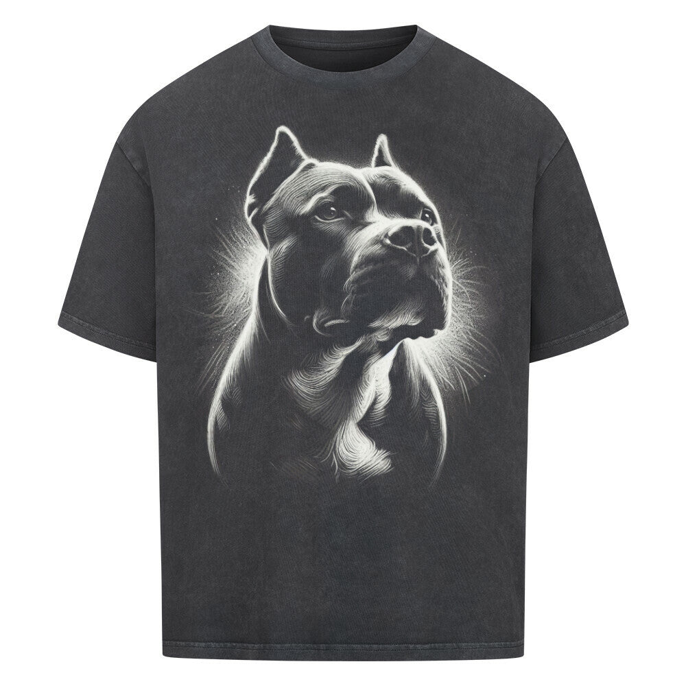 Premium Oversized Shirt "American Pit Bull Terrier" Washed Black – hunde-shirt.de