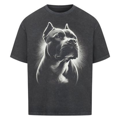 Premium Oversized Shirt "American Pit Bull Terrier" Washed Black – hunde-shirt.de