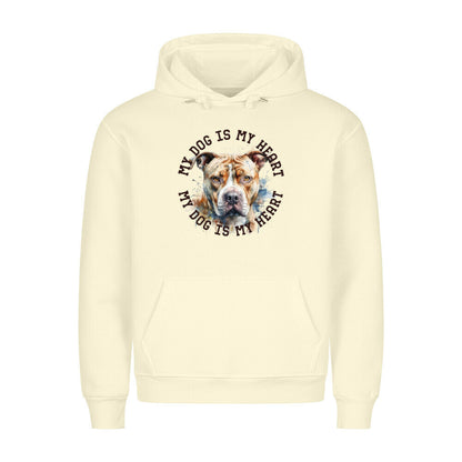 Premium Hoodie "American Pit Bull Terrier HEART" Beige – hunde-shirt.de