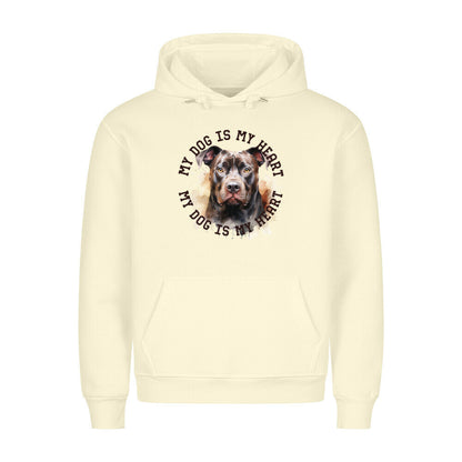 Premium Hoodie "American Pit Bull Terrier HEART 2" Beige – hunde-shirt.de
