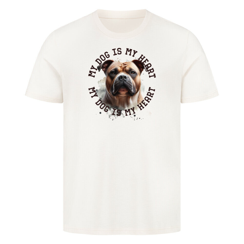 Premium T-Shirt "American Bully XL HEART" Natural Raw – hunde-shirt.de