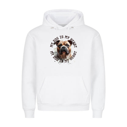 Premium Hoodie "American Bully XL HEART" Weiß – hunde-shirt.de