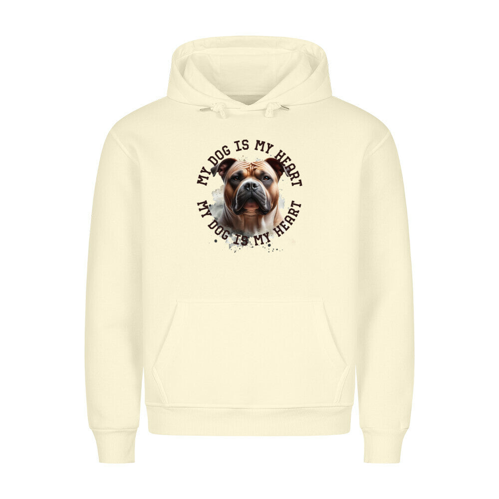 Premium Hoodie "American Bully XL HEART" Beige – hunde-shirt.de