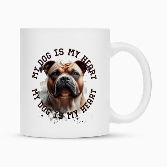 Tasse "American Bully XL HEART" Weiß – hunde-shirt.de