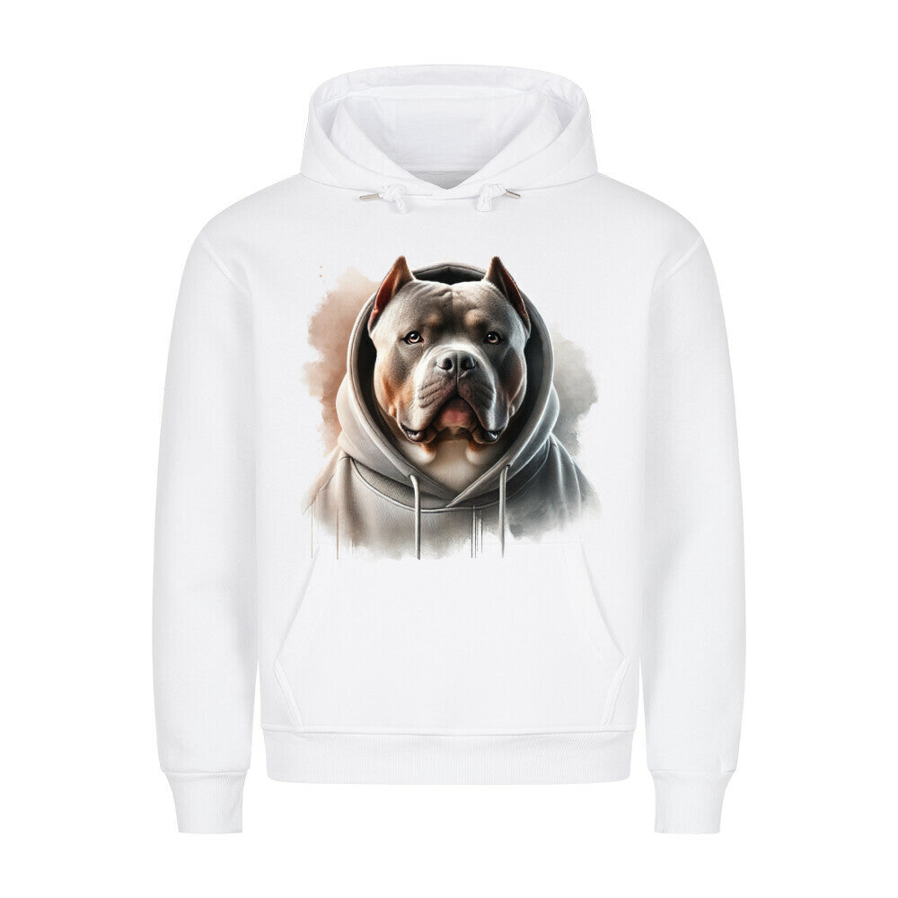 Premium Hoodie "American Bully XXL Hooded" Weiß – hunde-shirt.de