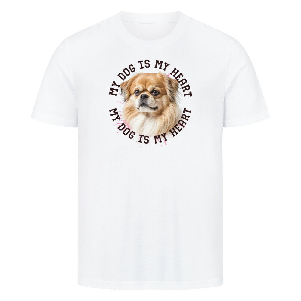 Premium T-Shirt "Pekingese HEART" Weiß – hunde-shirt.de