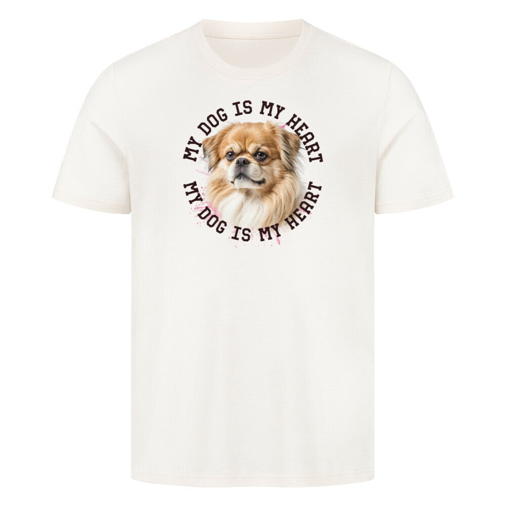 Premium T-Shirt "Pekingese HEART" Natural Raw – hunde-shirt.de