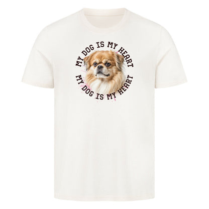 Premium T-Shirt "Pekingese HEART" Natural Raw – hunde-shirt.de