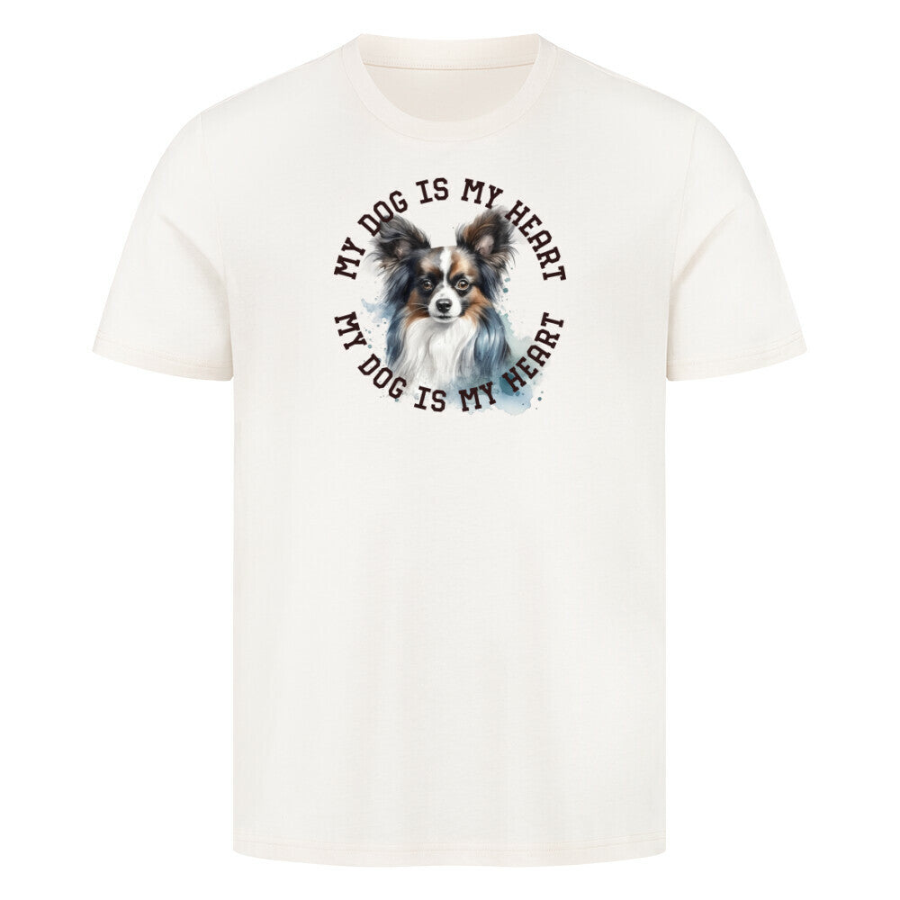 Premium T-Shirt "Papillon HEART 2" Natural Raw – hunde-shirt.de