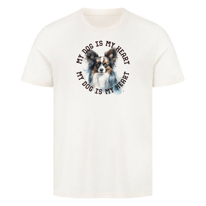 Premium T-Shirt "Papillon HEART 2" Natural Raw – hunde-shirt.de