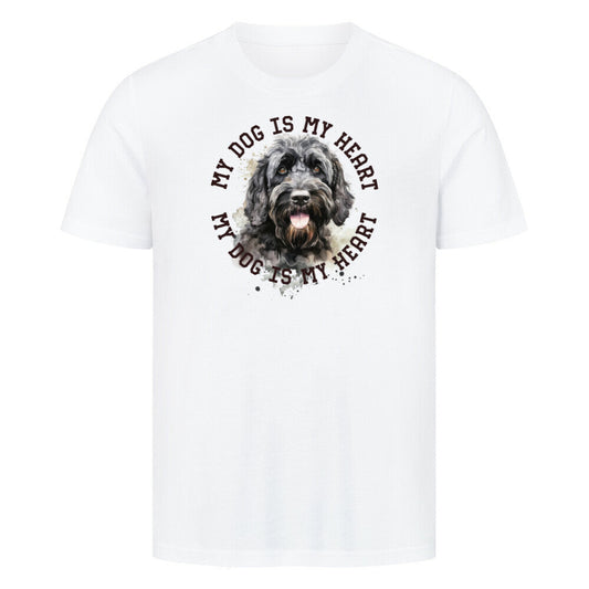 Premium T-Shirt "Portugiesischer Wasserhund HEART" Weiß – hunde-shirt.de