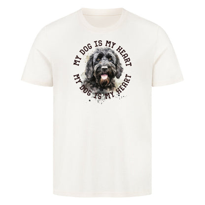 Premium T-Shirt "Portugiesischer Wasserhund HEART" Natural Raw – hunde-shirt.de